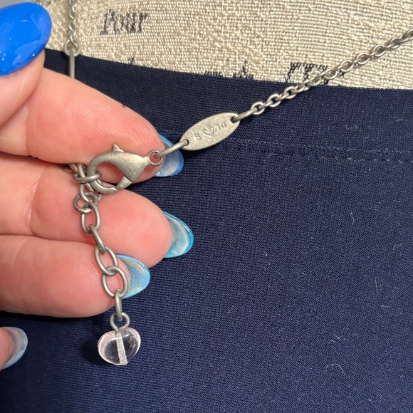 Sabika Silver Necklace with Black, Pink, and Red Accents - Picture 3 of 3